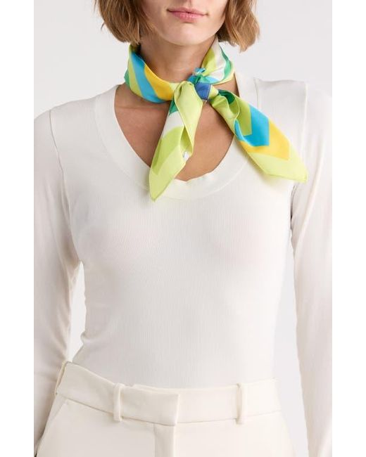 Steve Madden White Intersecting Stripe Square Scarf