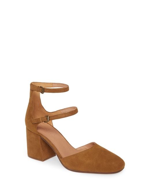 Madewell Brown Rae Ankle Strap Pump