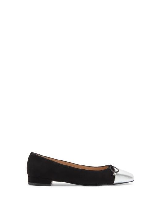 Stuart Weitzman Multicolor Sleek Cap Toe Bow Flat