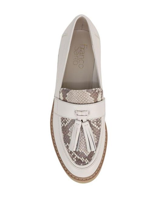 Franco Sarto White Carolynn Tassel Loafer