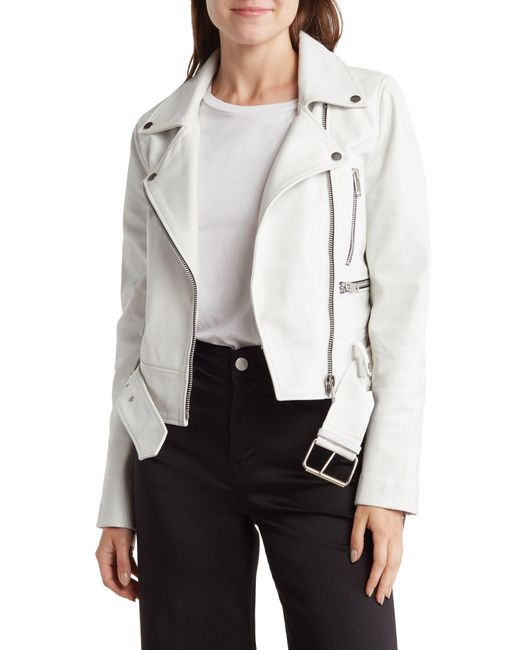 Walter Baker Nicole Moto Jacket in White | Lyst