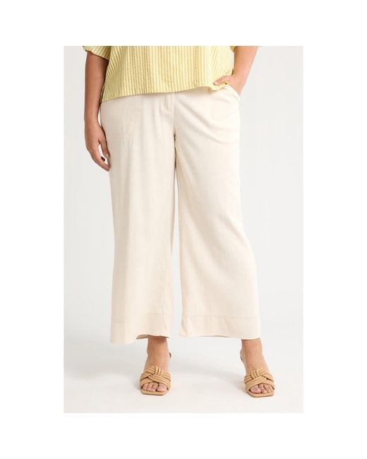 Max Studio Natural Twill Wide Leg Pants
