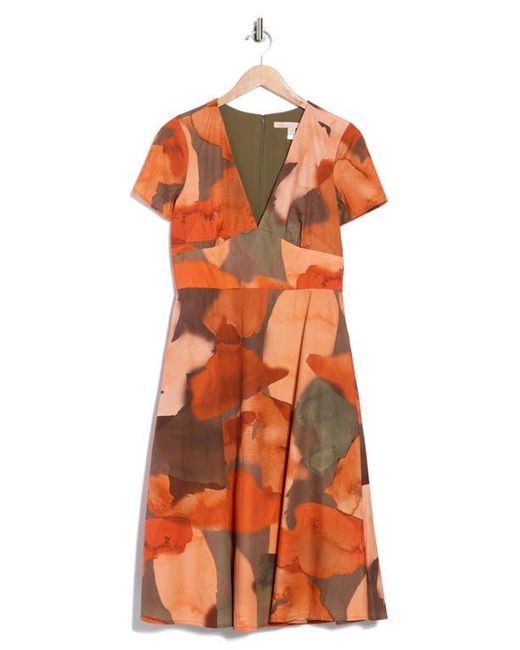 slim fit dress slacks Designer Flare Mini Dress - Ivory and Orange main image 0