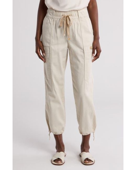Democracy Herringbone Twill Jogger Pants in Natural | Lyst