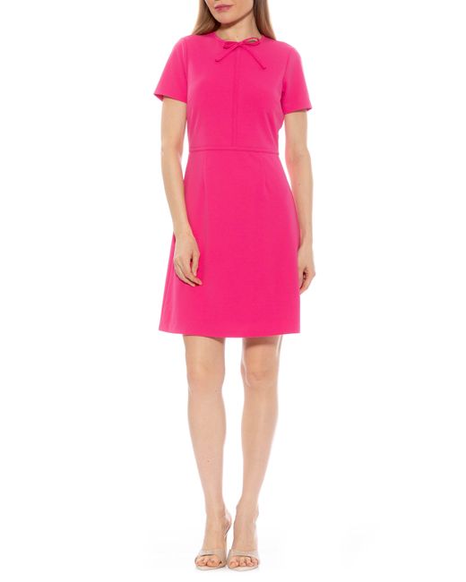Alexia Admor Pink Eira Short Sleeve A-line Dress