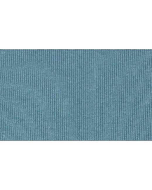 Halogen® Blue Fitted Ribbed Tank Top