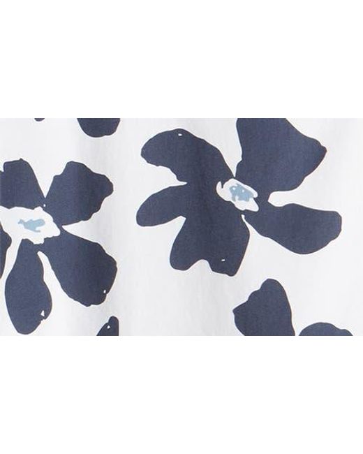 Boss Blue Drew Palm Print Stretch Camp Shirt for men