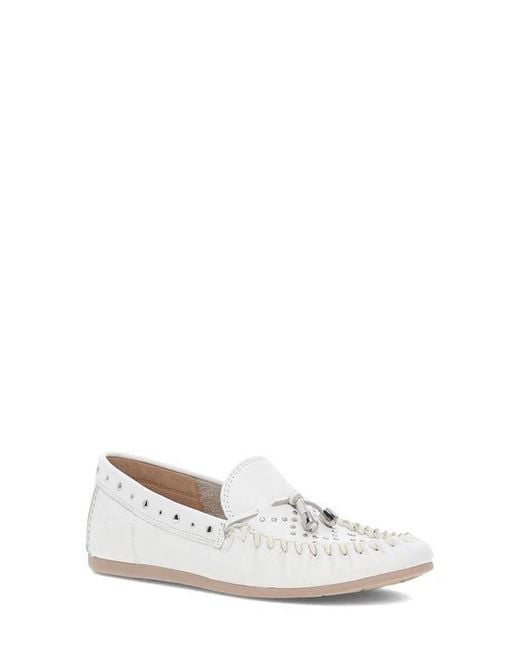 Frye White Naya Stud Loafer
