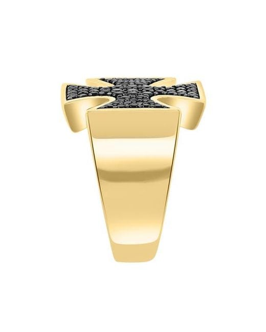 Effy Black Spinel Cross Ring