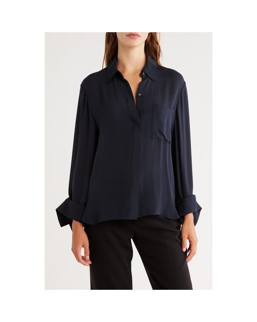 Twp Blue Silk Boyfriend Shirt