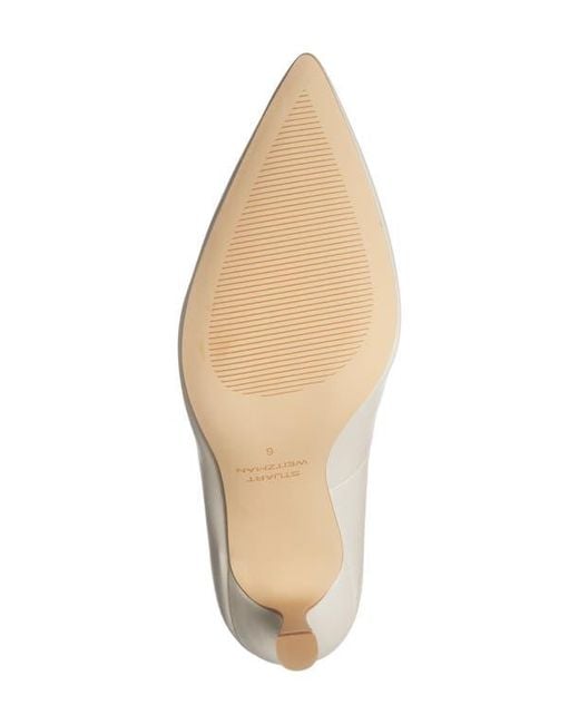 Stuart Weitzman White Isla Leather Pump