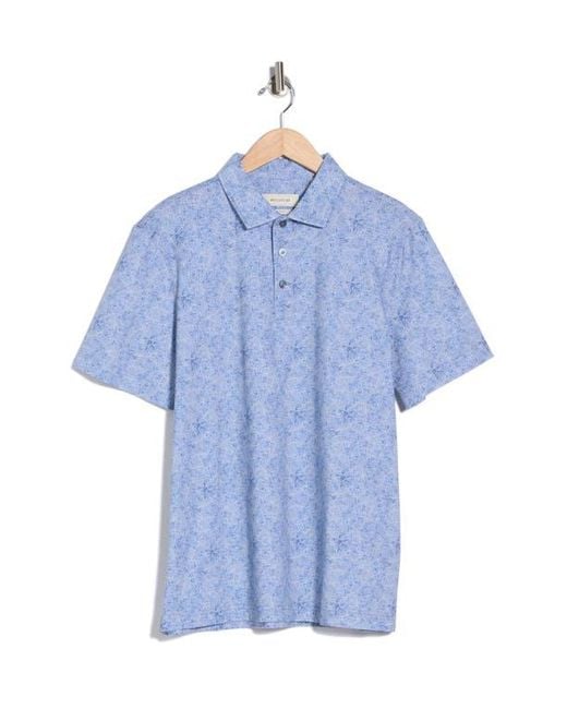 Bugatchi Blue Cotton Knit Polo for men