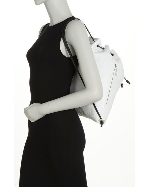 Longchamp White Recycled Drawstring Backpack