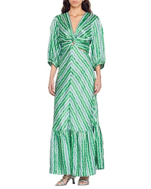 Sandro Women's Green Agnetta Maxi Dress