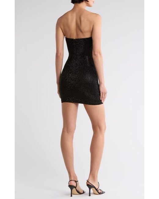 Alice + Olivia Black Leia Strapless Sequin Minidress