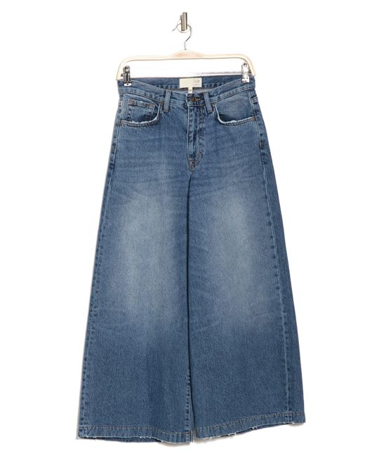 Current/Elliott Blue Wide Leg Crop Jeans