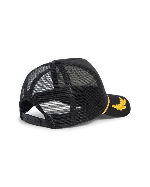 David & Young Black Oak Leaf Mesh Trucker Cap