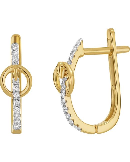CARRIERE JEWELRY Metallic Diamond J-Huggie Hoop Earrings
