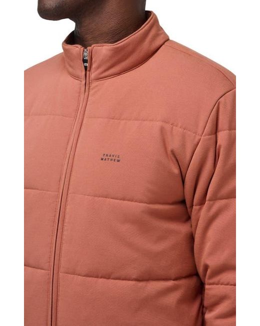 Travis Mathew Orange Climate Drop Quilted Jacket for men