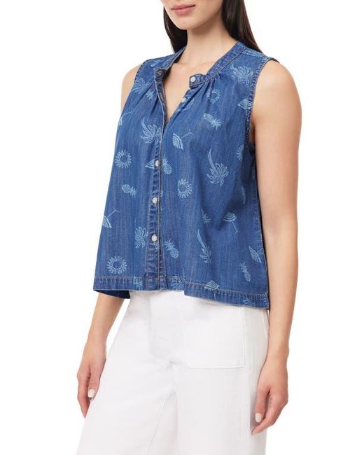 Kensie Blue Easy Button Down Tank
