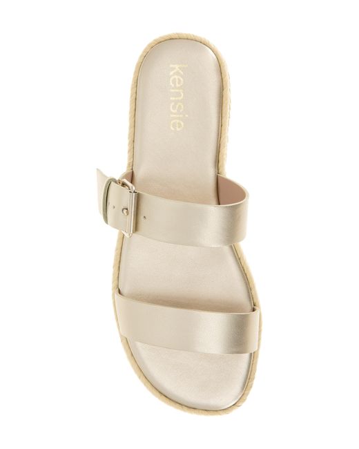 Kensie White Flora Slide Sandal