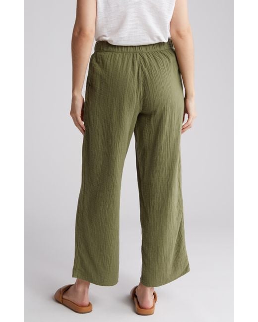 Caslon Green Cotton Gauze Pull-on Pants