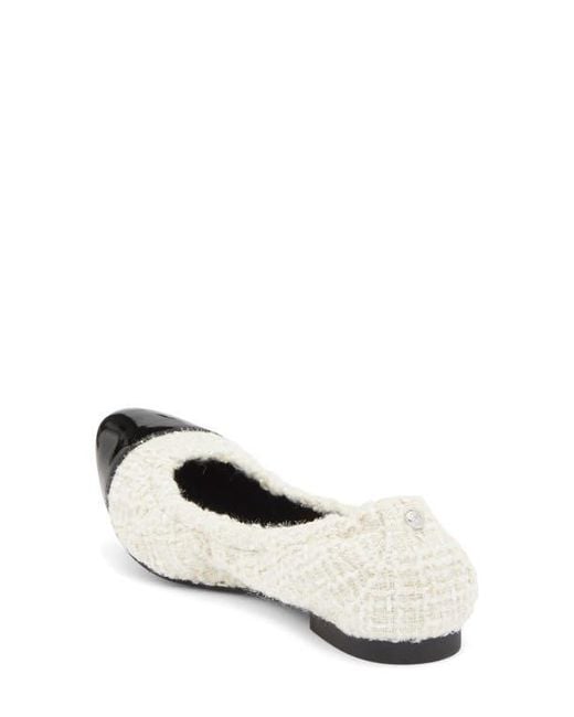 Stuart Weitzman White Gabby Foldable Ballet Flat