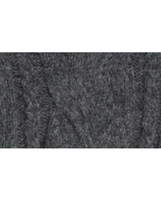 Faherty Brand Gray Frost Cable Stitch Turtleneck Alpaca Blend Sweater