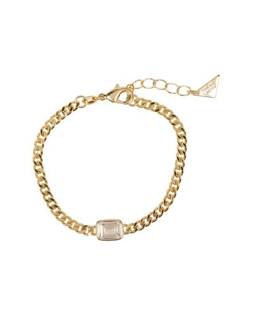 Sterling Forever Metallic Harper Cubic Zirconia Chain Bracelet
