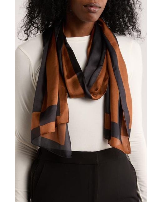 BCBGMAXAZRIA Black Print Linear Wrap Scarf