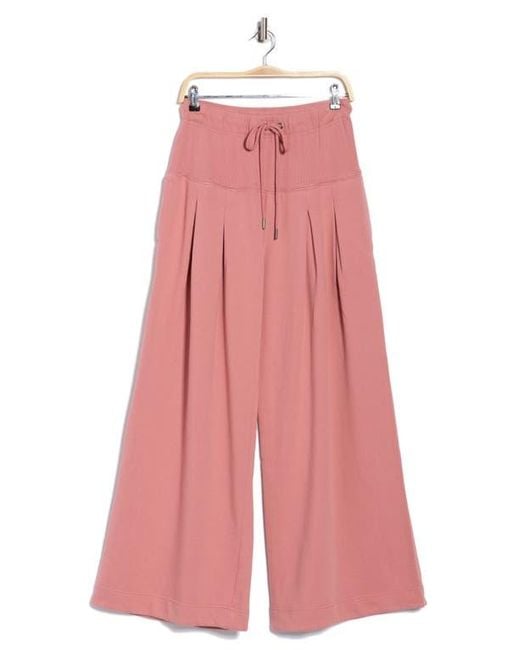 Free People Pink Fp Movement Studio Siren Cotton Drawstring Pants