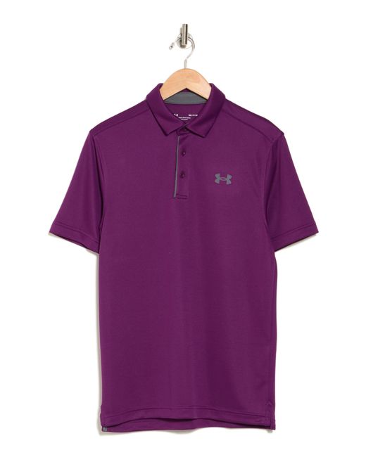 Under Armour Loose Fit Tech Polo Shirt in Purple for Men | Lyst