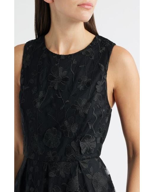 Sam Edelman Women's Black Floral Embroidered Minidress