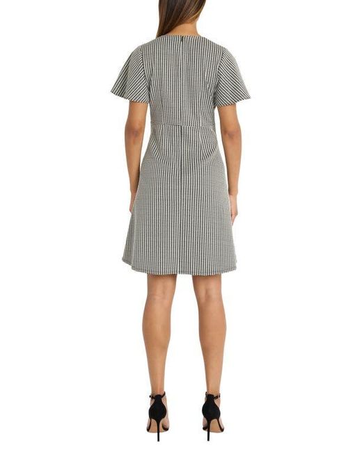 Maggy London Gray Houndstooth Knot Minidress