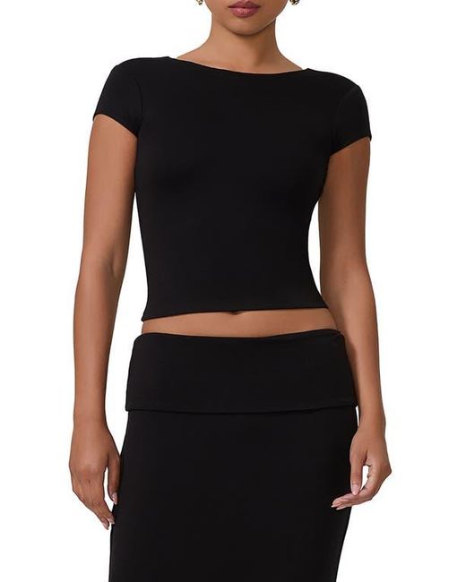 AFRM Black Lola Open Back Crop Top