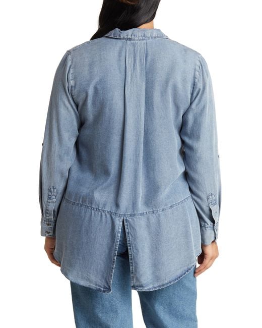 Velvet Heart Blue Riley Long Sleeve ® Lyocell Button-up Shirt