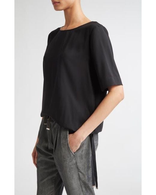 Herno Black Drawstring Hem T-Shirt