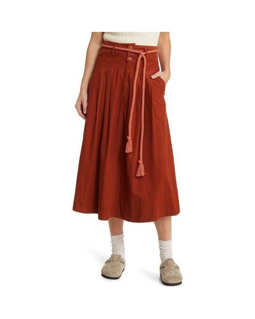 The Great Red The Field Cotton Corduroy Midi Skirt