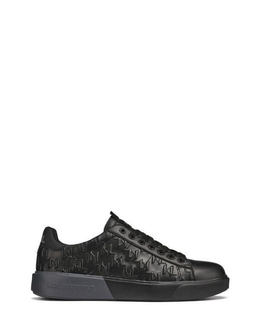 Karl Lagerfeld Black Grid Logo Embossed Sneaker for men