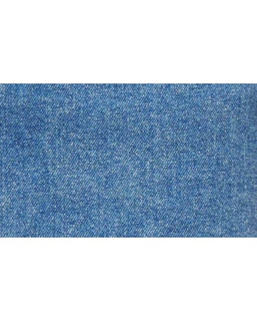 DL1961 Blue Asra Frayed Hem Denim Skirt
