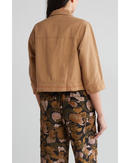 Democracy Brown Embroidered Jean Jacket