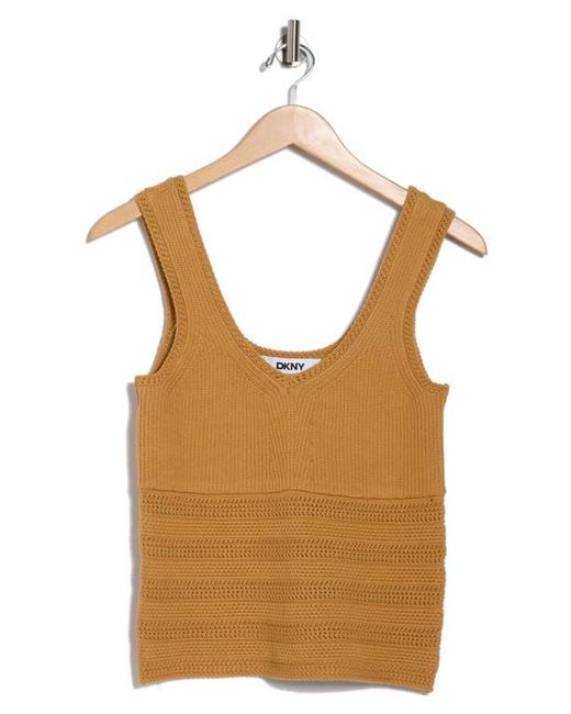 DKNY Brown V-Neck Sweater Tank