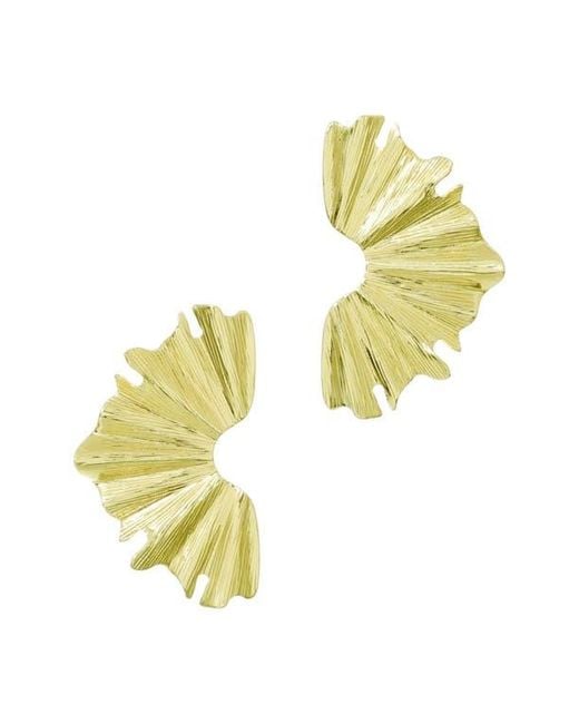 Adornia Metallic Wave Statement Earrings