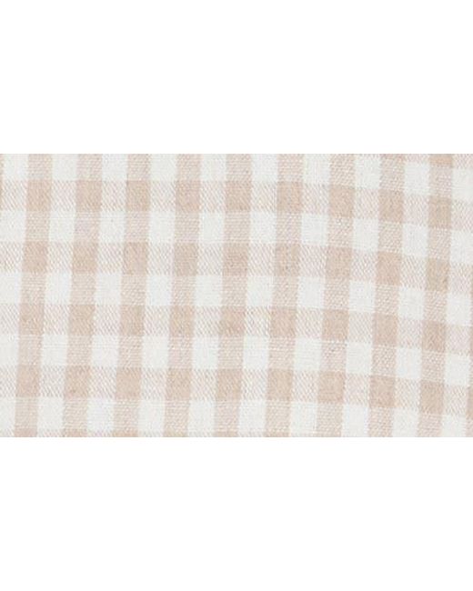 Elodie Bruno White Gingham Fitted Crop Top