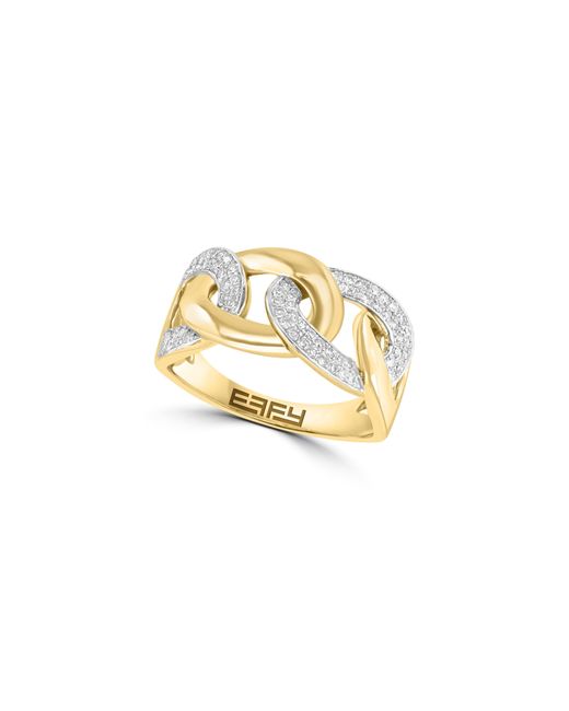 Effy Metallic Diamond Chain Link Ring