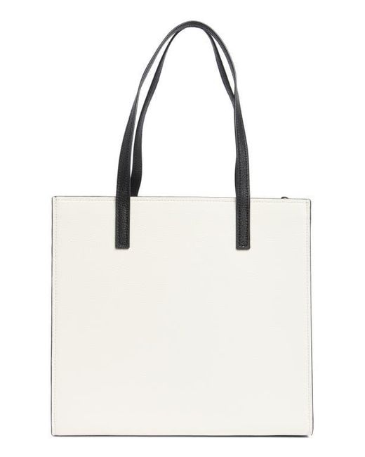 Marc Jacobs White Bold Grind Colorblock Leather Tote Bag