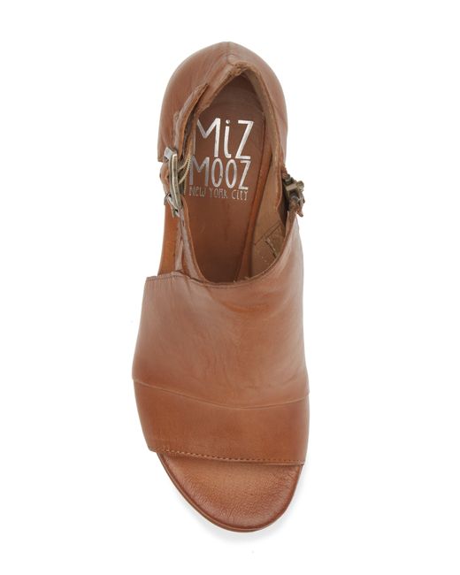 Miz Mooz Brown Kylar Asymmetric Wedge Sandal