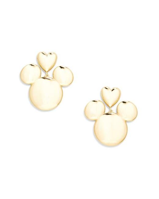 BaubleBar Metallic X Disney Mickey Mouse Heart Stud Earrings