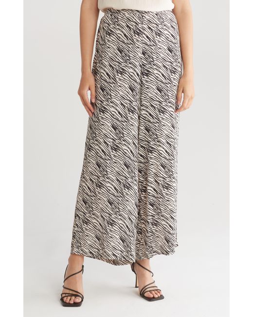 Adrianna Papell Brown Printed Wide Leg Pants