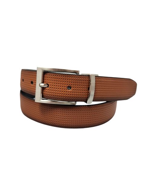 Bosca Brown Reversible Pindot Leather Belt for men